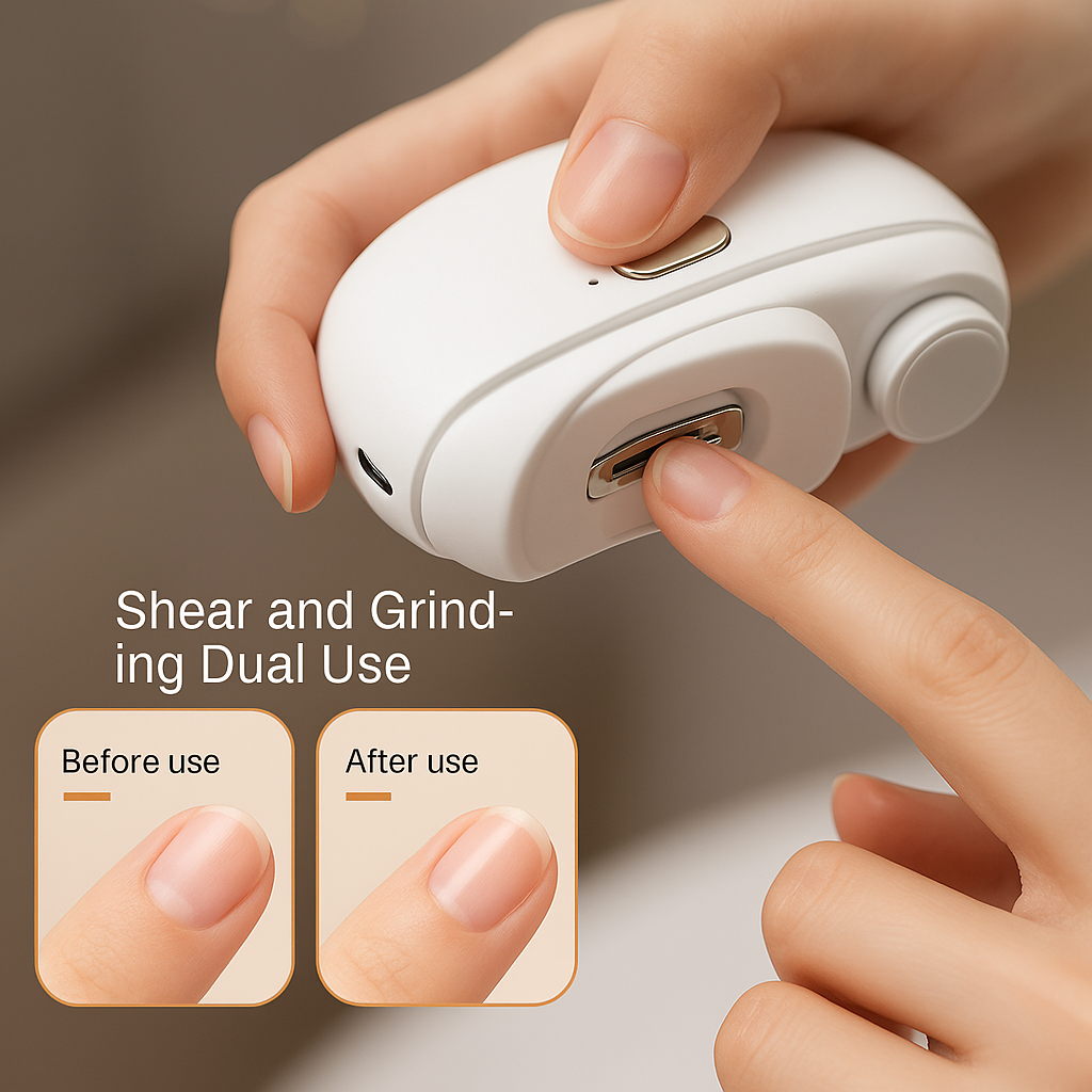 LumiTrim™ Rechargeable Electric Nail Clipper and Polishing tool with LED Light