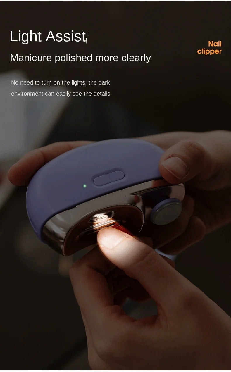 LumiTrim™ Rechargeable Electric Nail Clipper and Polishing tool with LED Light